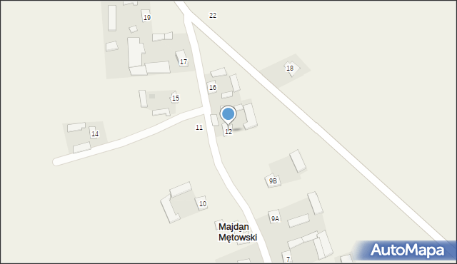 Majdan Mętowski, Majdan Mętowski, 12, mapa Majdan Mętowski