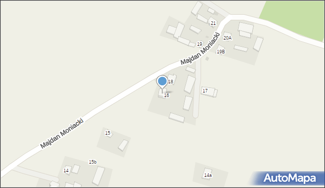 Majdan Moniacki, Majdan Moniacki, 16A, mapa Majdan Moniacki