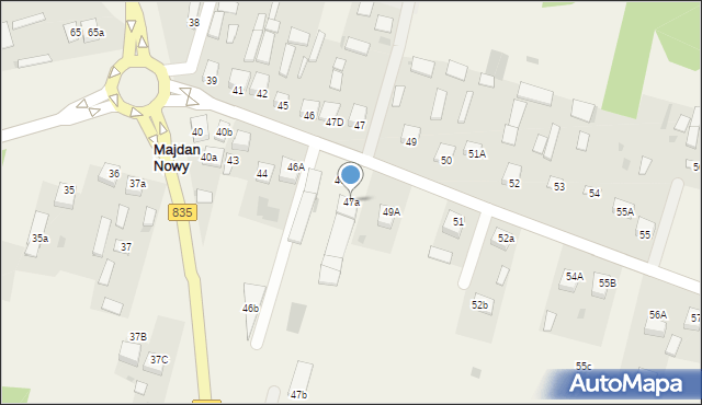 Majdan Nowy, Majdan Nowy, 47a, mapa Majdan Nowy