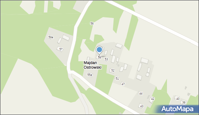 Majdan Ostrowski, Majdan Ostrowski, 54, mapa Majdan Ostrowski