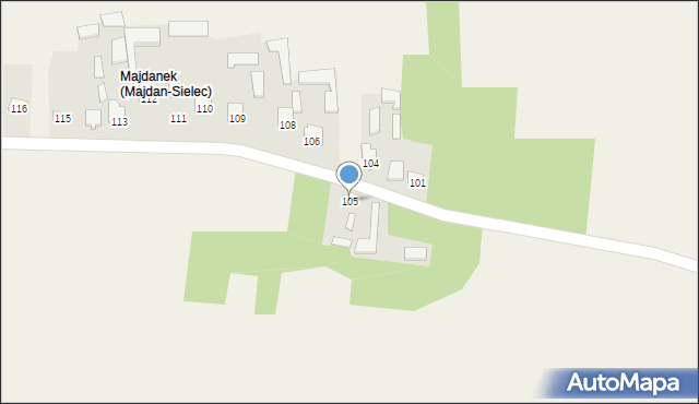 Majdan-Sielec, Majdan-Sielec, 105, mapa Majdan-Sielec
