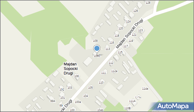 Majdan Sopocki Drugi, Majdan Sopocki Drugi, 106C, mapa Majdan Sopocki Drugi