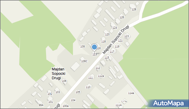 Majdan Sopocki Drugi, Majdan Sopocki Drugi, 113, mapa Majdan Sopocki Drugi