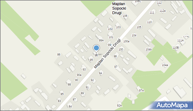 Majdan Sopocki Drugi, Majdan Sopocki Drugi, 96, mapa Majdan Sopocki Drugi