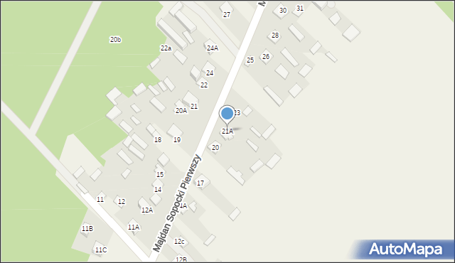 Majdan Sopocki Pierwszy, Majdan Sopocki Pierwszy, 21A, mapa Majdan Sopocki Pierwszy