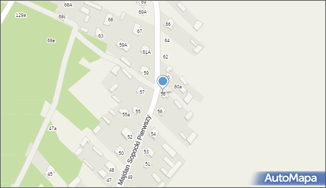 Majdan Sopocki Pierwszy, Majdan Sopocki Pierwszy, 58, mapa Majdan Sopocki Pierwszy