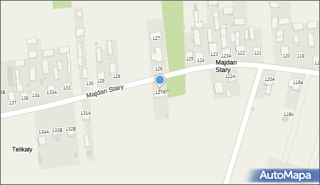 Majdan Stary, Majdan Stary, 127A, mapa Majdan Stary