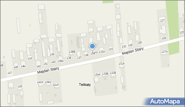 Majdan Stary, Majdan Stary, 134, mapa Majdan Stary