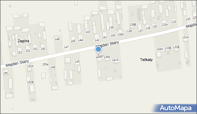 Majdan Stary, Majdan Stary, 142A, mapa Majdan Stary