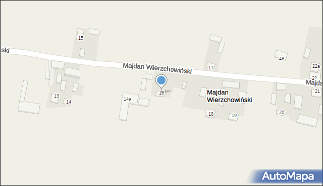 Majdan Wierzchowiński, Majdan Wierzchowiński, 16, mapa Majdan Wierzchowiński