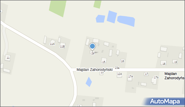 Majdan Zahorodyński, Majdan Zahorodyński, 14, mapa Majdan Zahorodyński