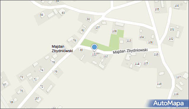 Majdan Zbydniowski, Majdan Zbydniowski, 111, mapa Majdan Zbydniowski