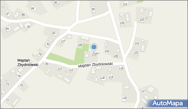 Majdan Zbydniowski, Majdan Zbydniowski, 113, mapa Majdan Zbydniowski