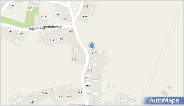 Majdan Zbydniowski, Majdan Zbydniowski, 117, mapa Majdan Zbydniowski