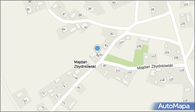 Majdan Zbydniowski, Majdan Zbydniowski, 79, mapa Majdan Zbydniowski