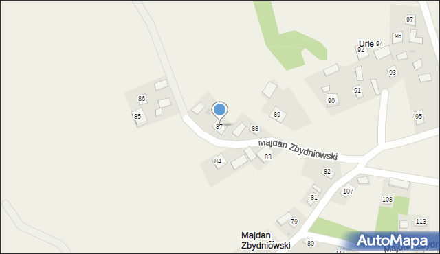 Majdan Zbydniowski, Majdan Zbydniowski, 87, mapa Majdan Zbydniowski
