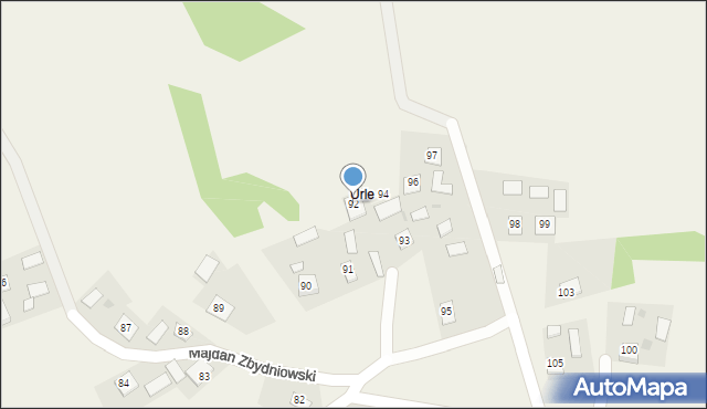 Majdan Zbydniowski, Majdan Zbydniowski, 92, mapa Majdan Zbydniowski