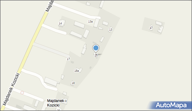 Majdanek Kozicki, Majdanek Kozicki, 15, mapa Majdanek Kozicki