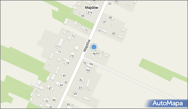 Majdów, Majdów, 75, mapa Majdów