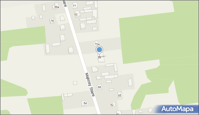 Mąkosy Stare, Mąkosy Stare, 69, mapa Mąkosy Stare