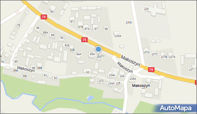 Makoszyn, Makoszyn, 101, mapa Makoszyn