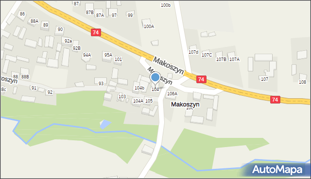 Makoszyn, Makoszyn, 104, mapa Makoszyn