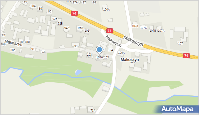 Makoszyn, Makoszyn, 104A, mapa Makoszyn