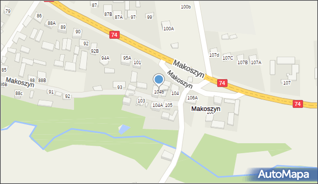 Makoszyn, Makoszyn, 104b, mapa Makoszyn