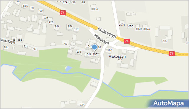 Makoszyn, Makoszyn, 105, mapa Makoszyn