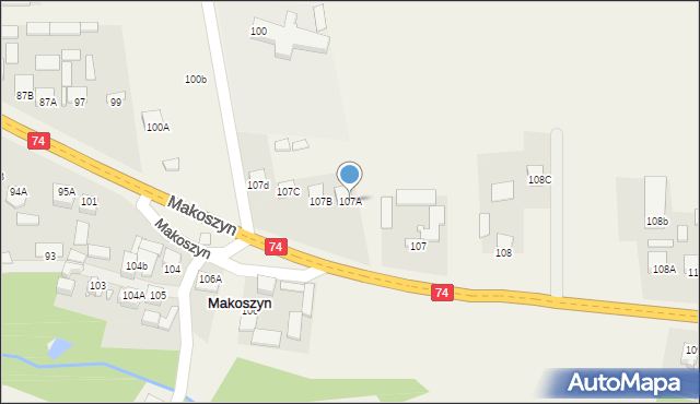 Makoszyn, Makoszyn, 107A, mapa Makoszyn