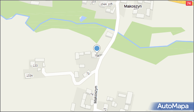 Makoszyn, Makoszyn, 73A, mapa Makoszyn