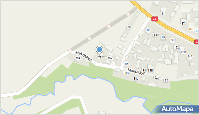 Makoszyn, Makoszyn, 78, mapa Makoszyn