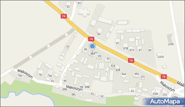 Makoszyn, Makoszyn, 88A, mapa Makoszyn