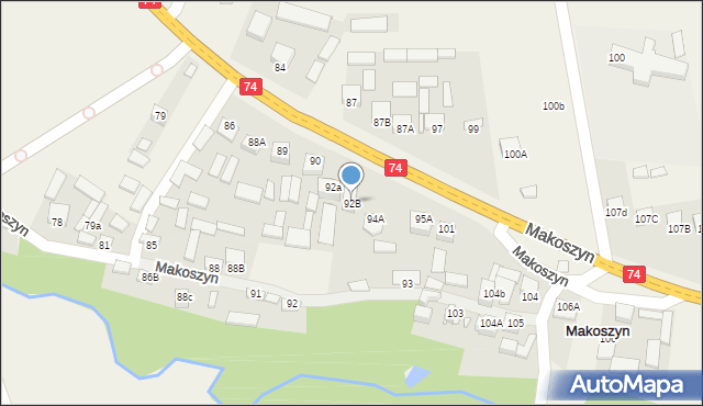 Makoszyn, Makoszyn, 92B, mapa Makoszyn