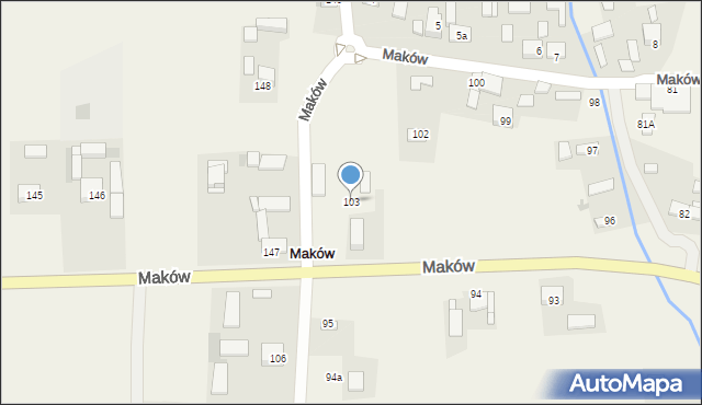 Maków, Maków, 103, mapa Maków