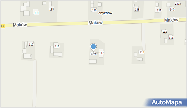 Maków, Maków, 117a, mapa Maków