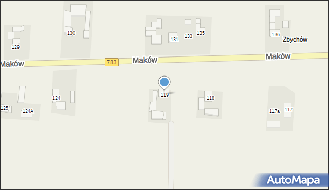 Maków, Maków, 119, mapa Maków