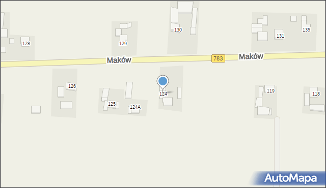 Maków, Maków, 124, mapa Maków