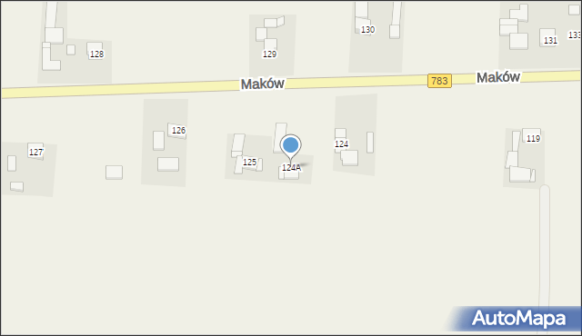 Maków, Maków, 124A, mapa Maków