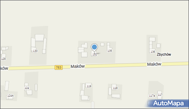 Maków, Maków, 131, mapa Maków