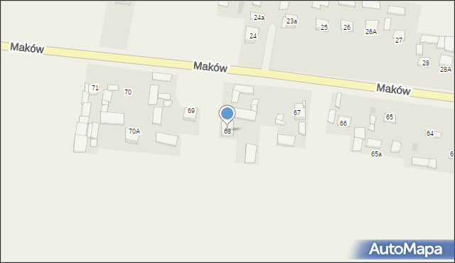 Maków, Maków, 68, mapa Maków