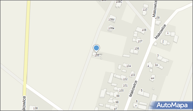 Makowice, Makowice, 105, mapa Makowice