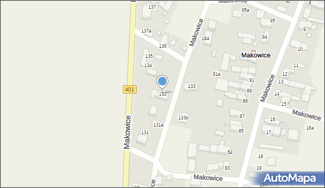 Makowice, Makowice, 132, mapa Makowice