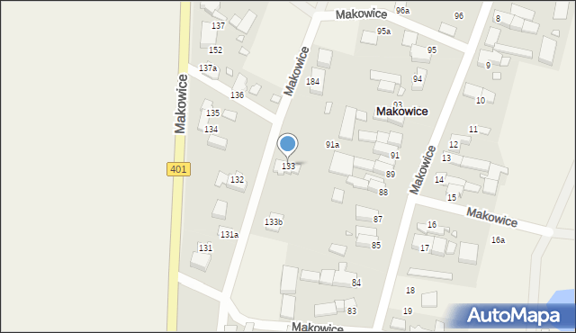 Makowice, Makowice, 133, mapa Makowice