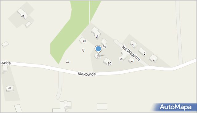 Makowice, Makowice, 1d, mapa Makowice