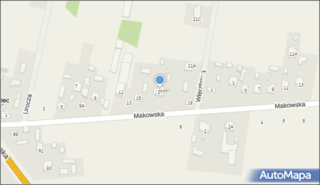 Makowiec, Makowska, 17, mapa Makowiec