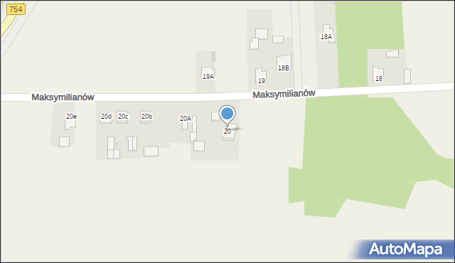 Maksymilianów, Maksymilianów, 20, mapa Maksymilianów