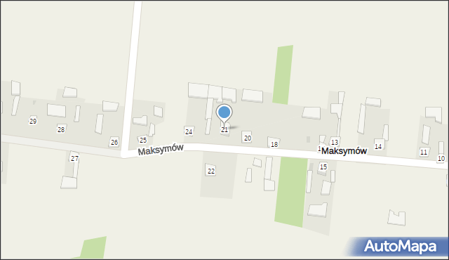 Maksymów, Maksymów, 21, mapa Maksymów