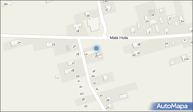 Mała Huta, Mała Huta, 1D, mapa Mała Huta