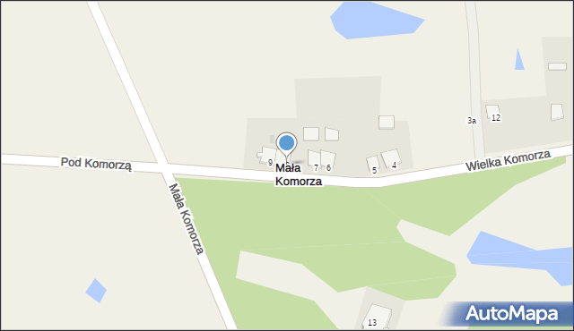 Mała Komorza, Mała Komorza, 8, mapa Mała Komorza